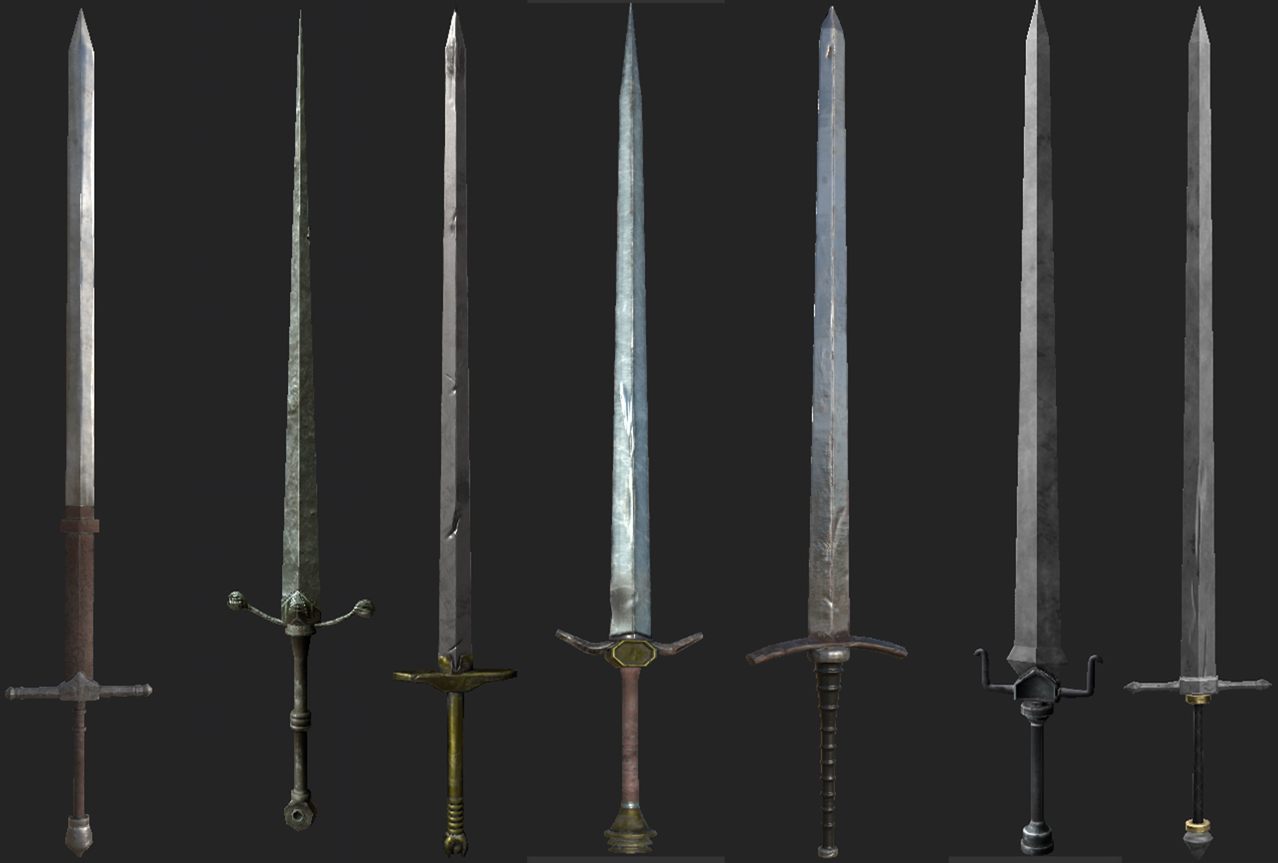 Medieval Sword Pack 1 Low-poly 3D model_7