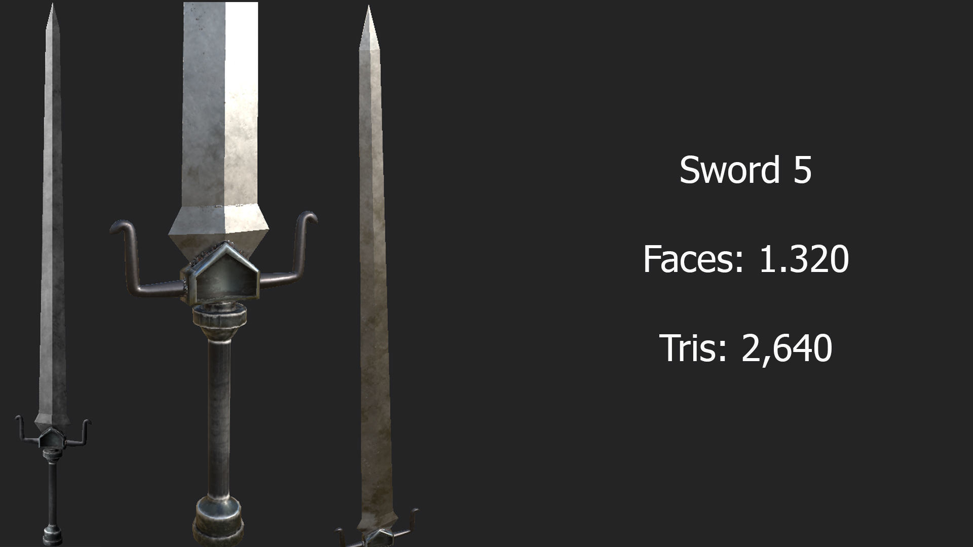 Medieval Sword Pack 1 Low-poly 3D model_4