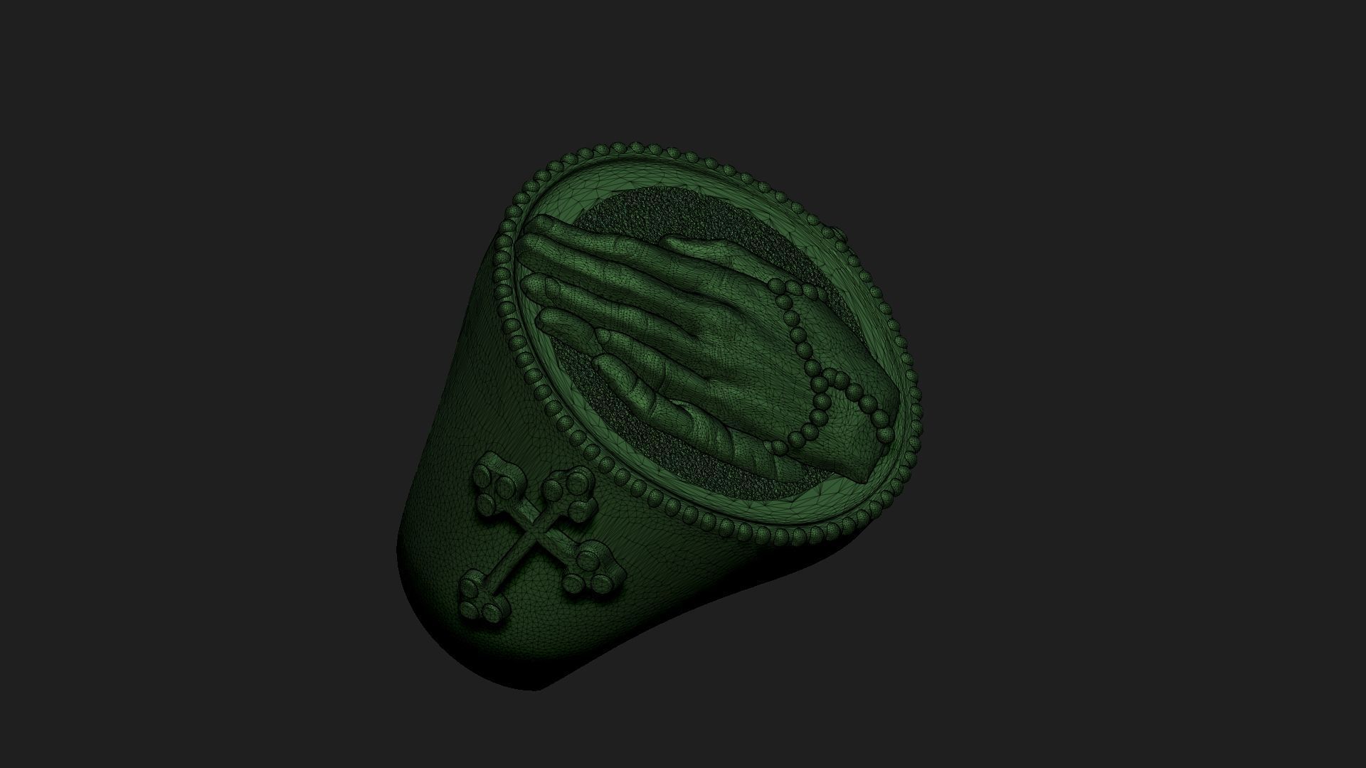 praying hands ring 3D print model_5