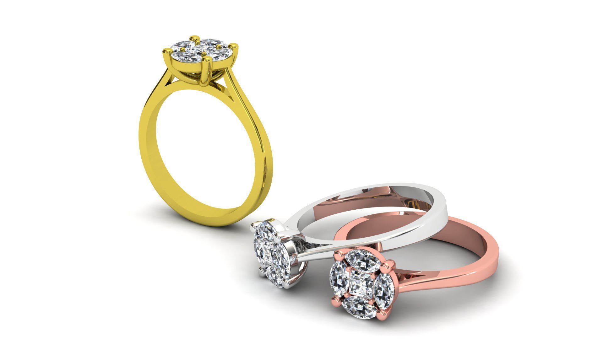 Solitaire Diamond Ring Model 3 3D print model_3