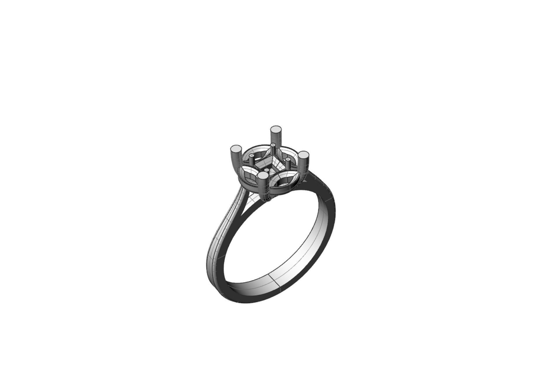 Solitaire Diamond Ring Model 3 3D print model_5