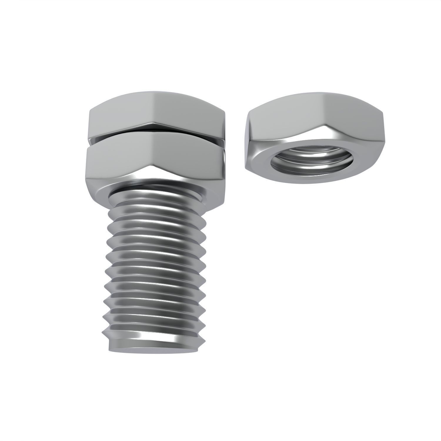 screw and nut Free 3D model_1