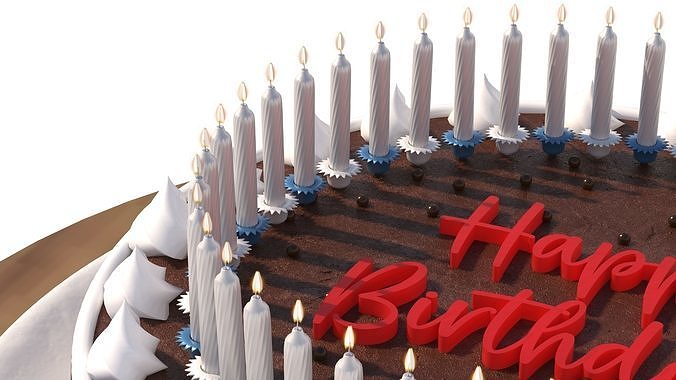 Birthday Cake 3D model 3