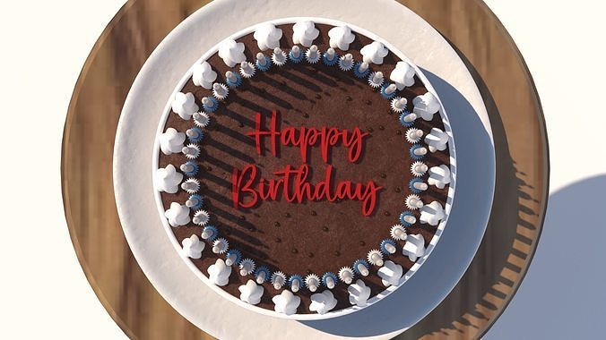 Birthday Cake 3D model 4