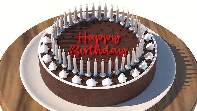 Birthday Cake 3D model 2