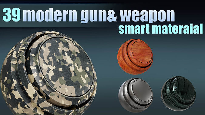 39 MODER GUN AND WEAPON SMART MATERILA  AND PBR  Texture