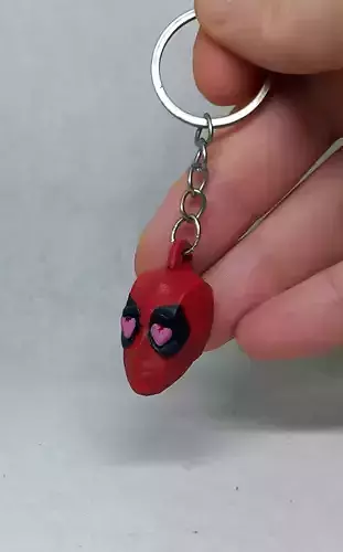 Deadpool keychain in love expression version  3D print model