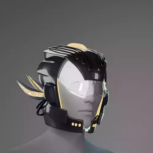 Futuristic Helmet and Cyberhade Halmet 3D Model
