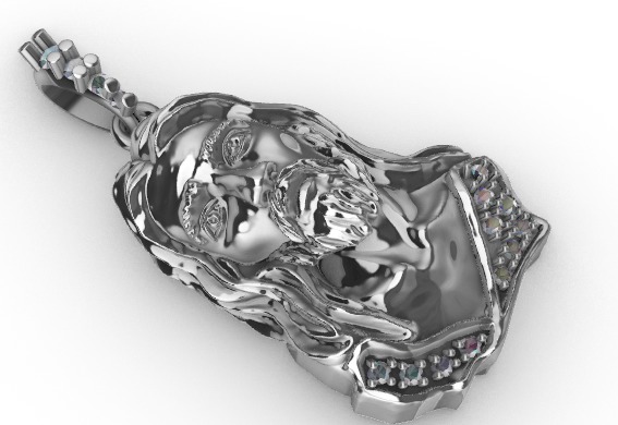 Pendant Ice Jesus Head 3d print 3D print model_1