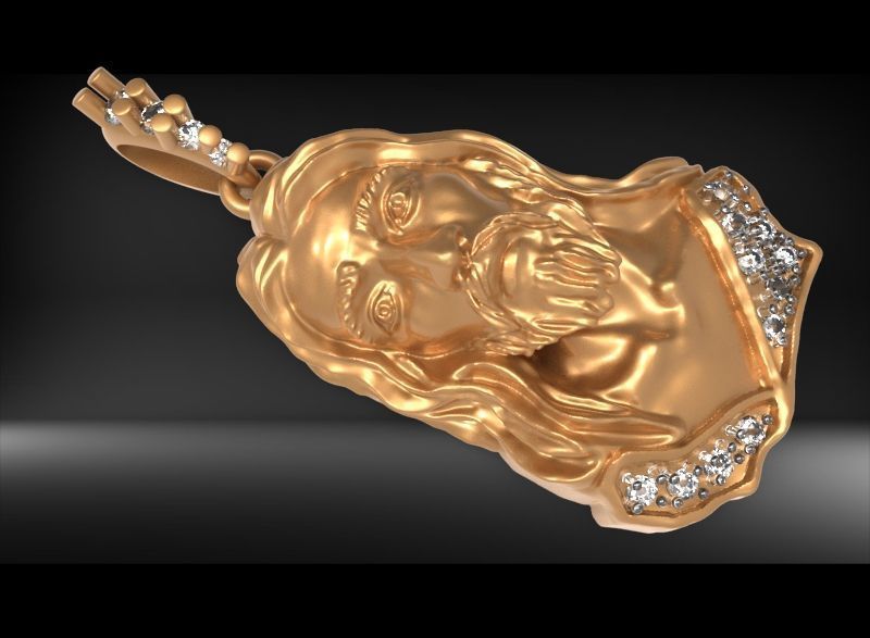 Pendant Ice Jesus Head 3d print 3D print model_4