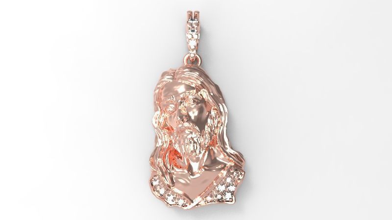 Pendant Ice Jesus Head 3d print 3D print model_20