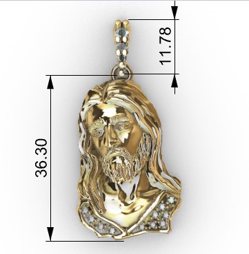 Pendant Ice Jesus Head 3d print 3D print model_3