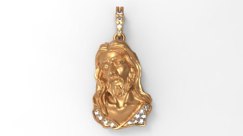 Pendant Ice Jesus Head 3d print 3D print model_10
