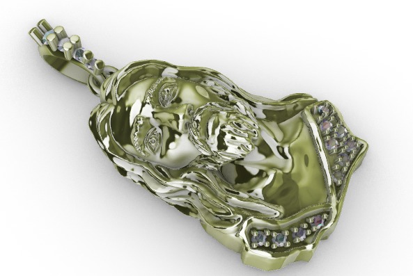 Pendant Ice Jesus Head 3d print 3D print model_2