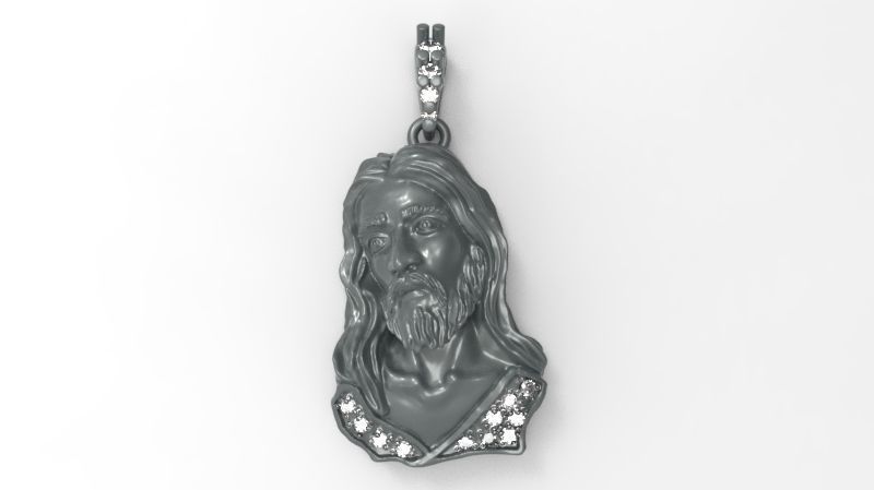 Pendant Ice Jesus Head 3d print 3D print model_13