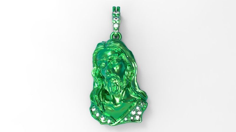 Pendant Ice Jesus Head 3d print 3D print model_14