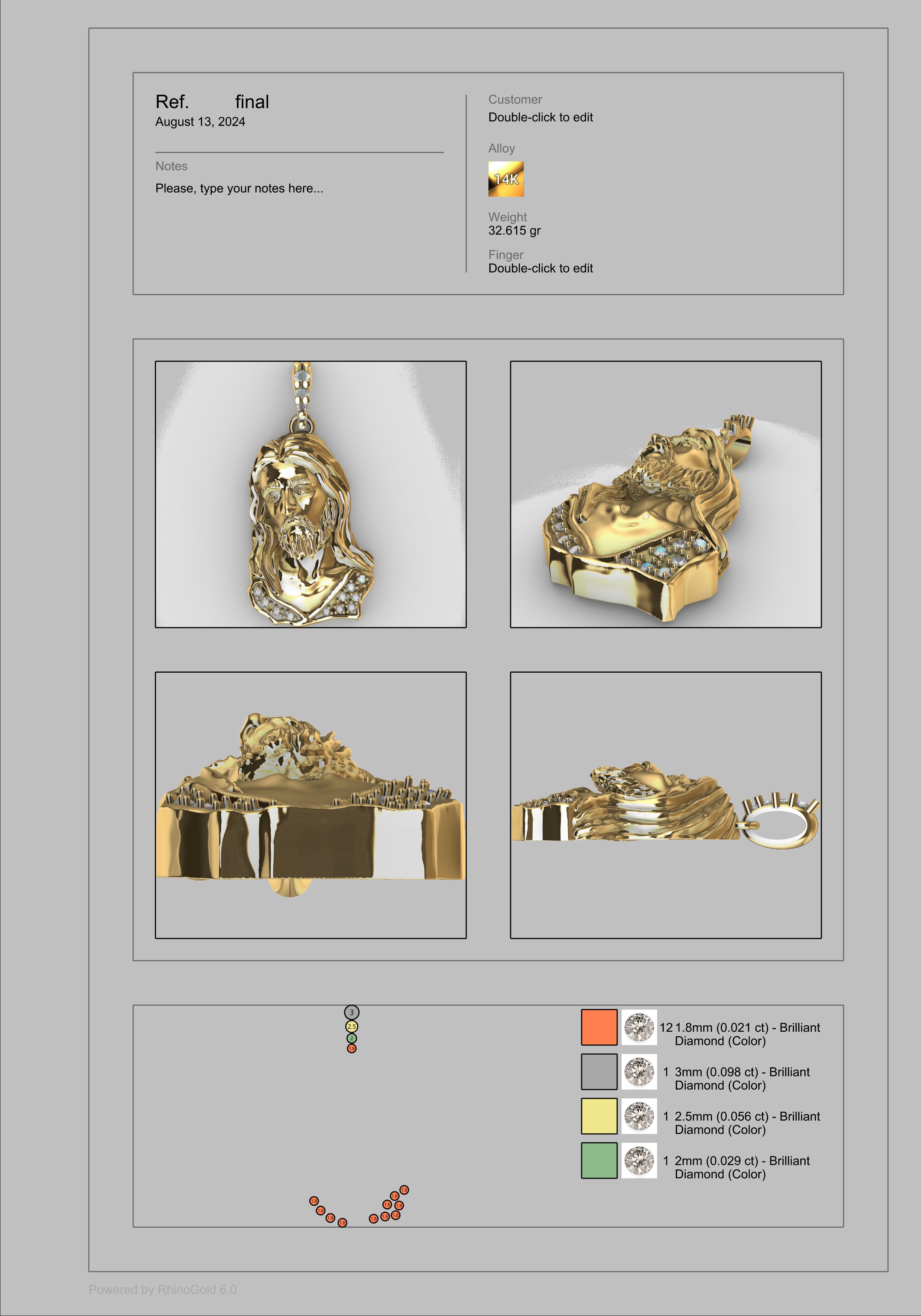 Pendant Ice Jesus Head 3d print 3D print model_9