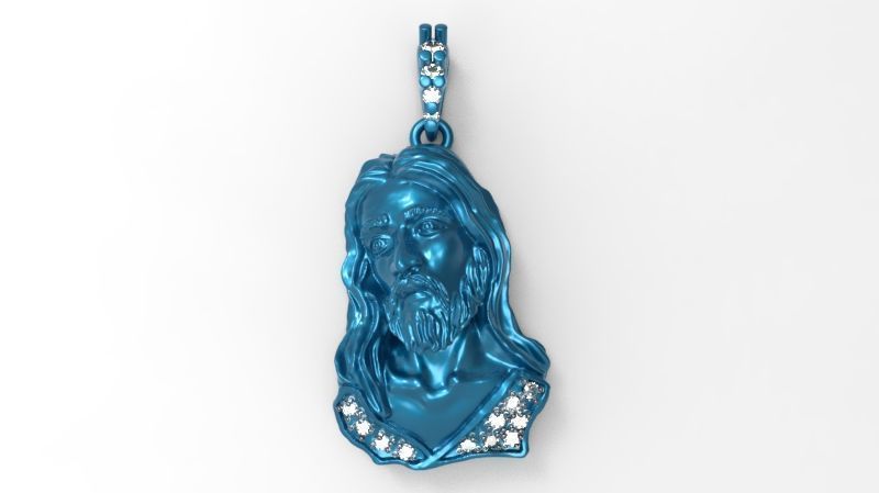 Pendant Ice Jesus Head 3d print 3D print model_12