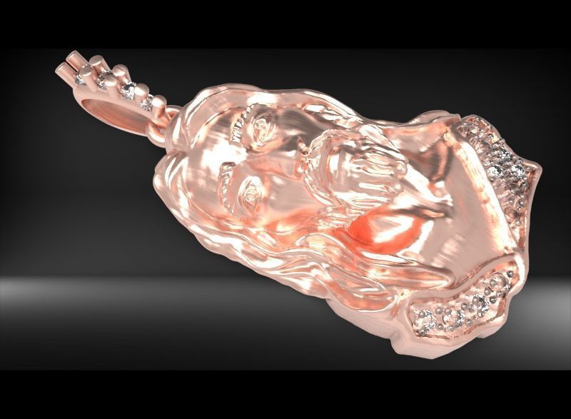 Pendant Ice Jesus Head 3d print 3D print model_22