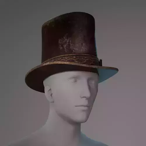 Vintage Top Hat Stovepipe Hat 3D Model