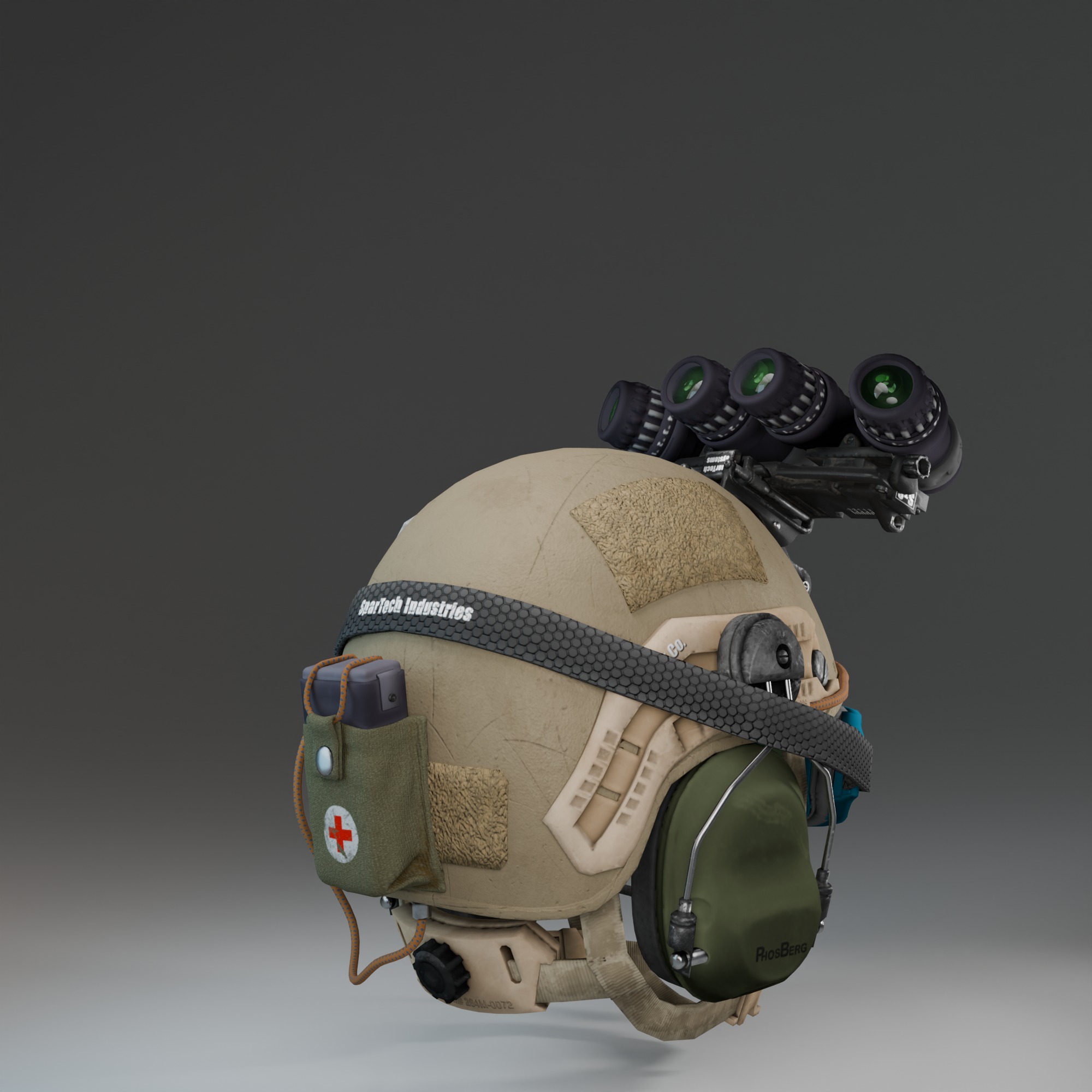 Tactical Military Helmet 3D Model Low-poly 3D model_5