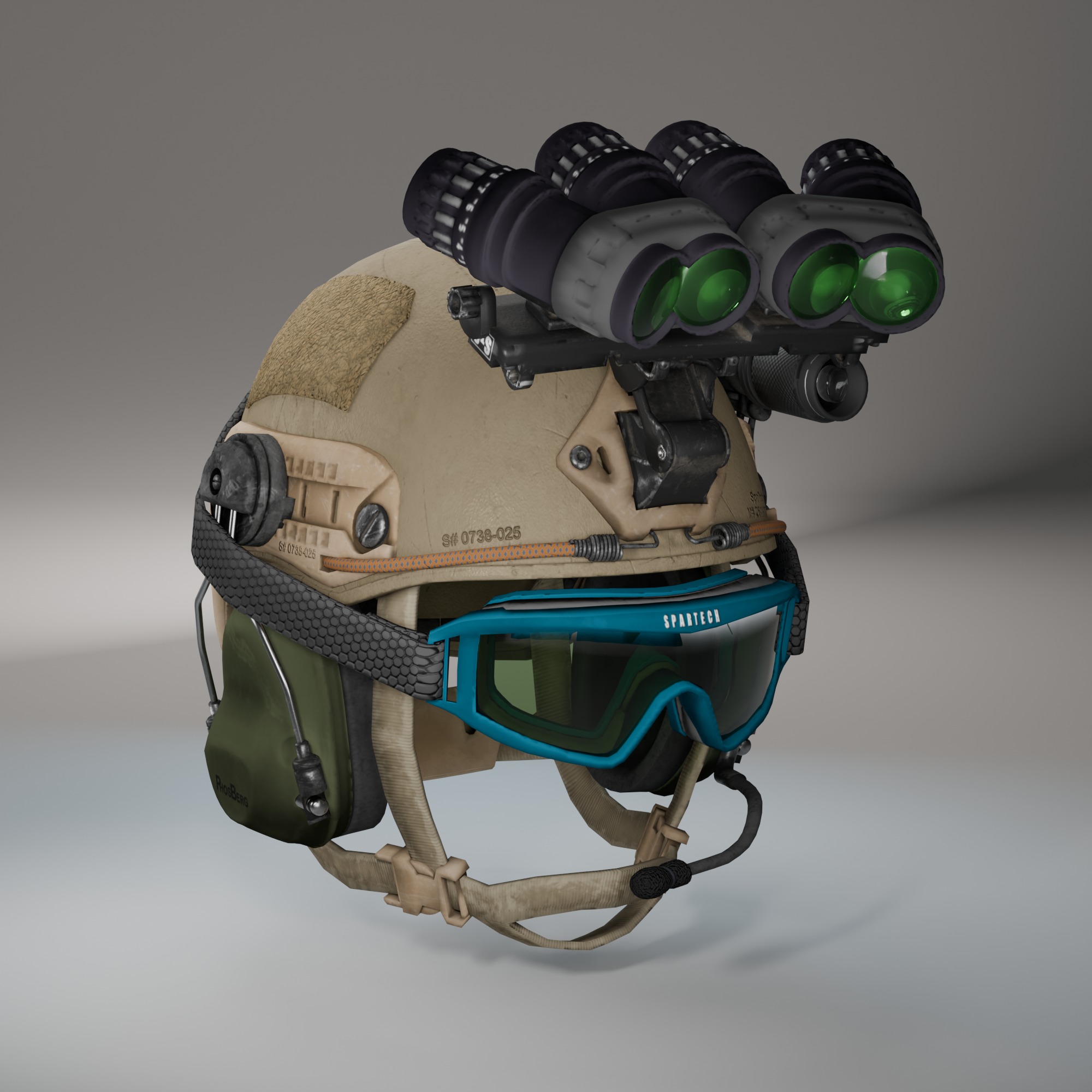 Tactical Military Helmet 3D Model Low-poly 3D model_4