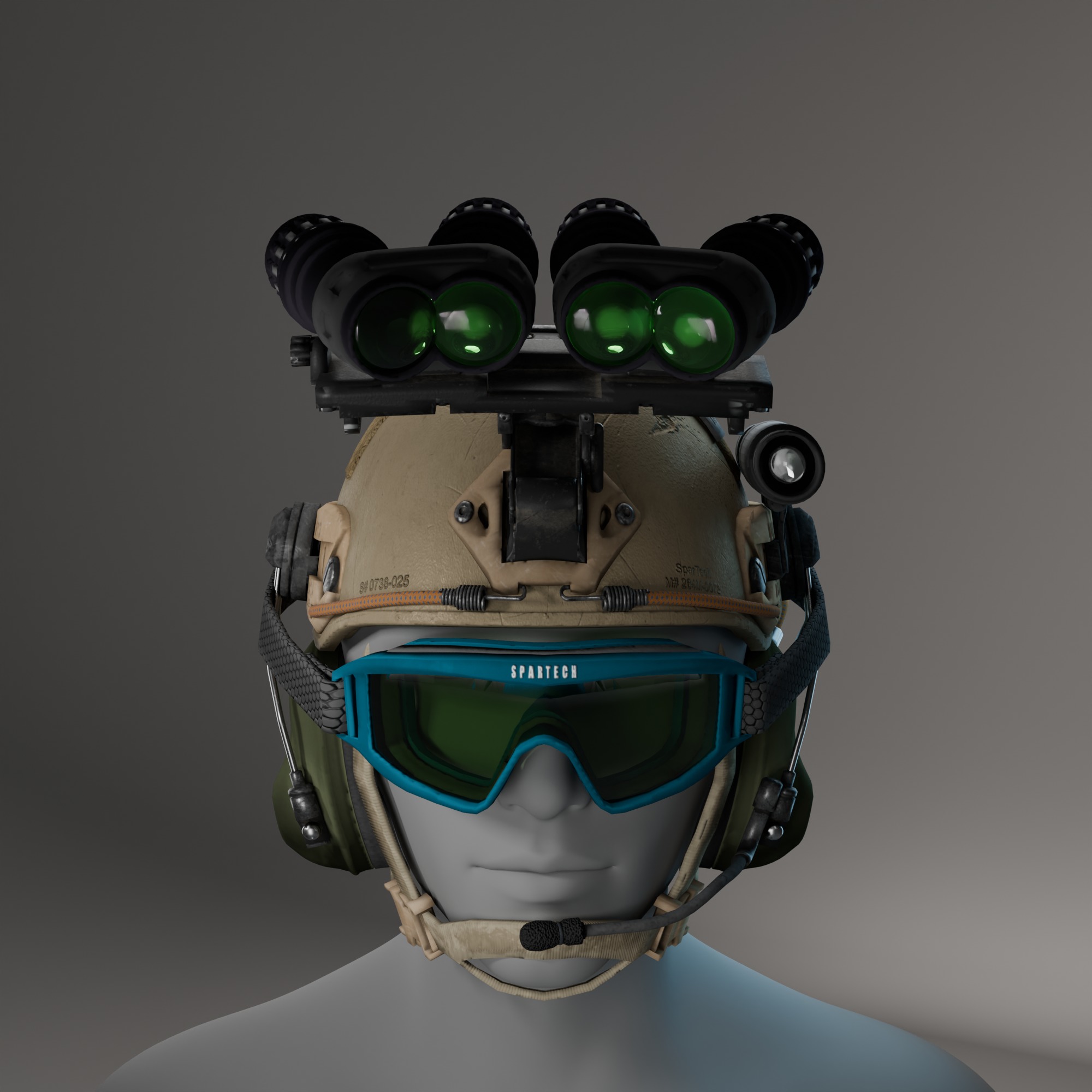 Tactical Military Helmet 3D Model Low-poly 3D model_1