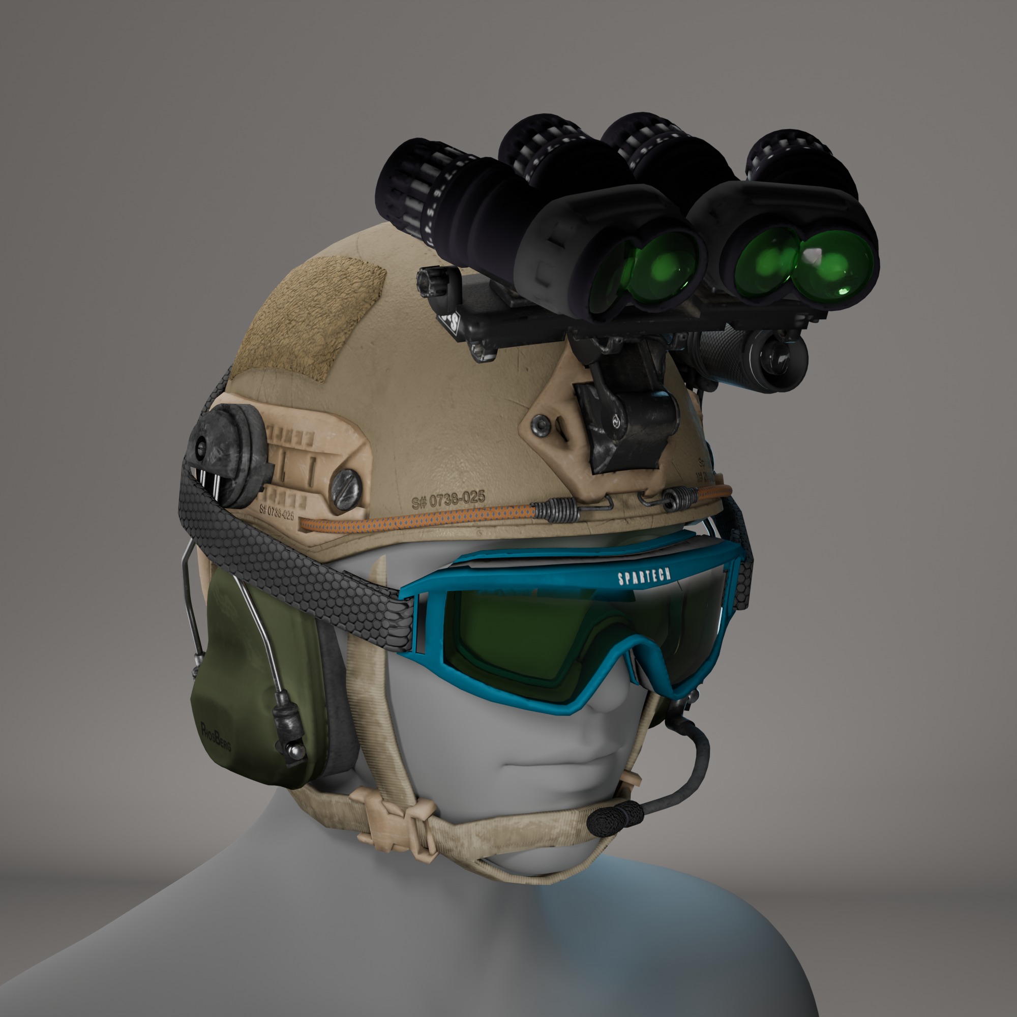 Tactical Military Helmet 3D Model Low-poly 3D model_6