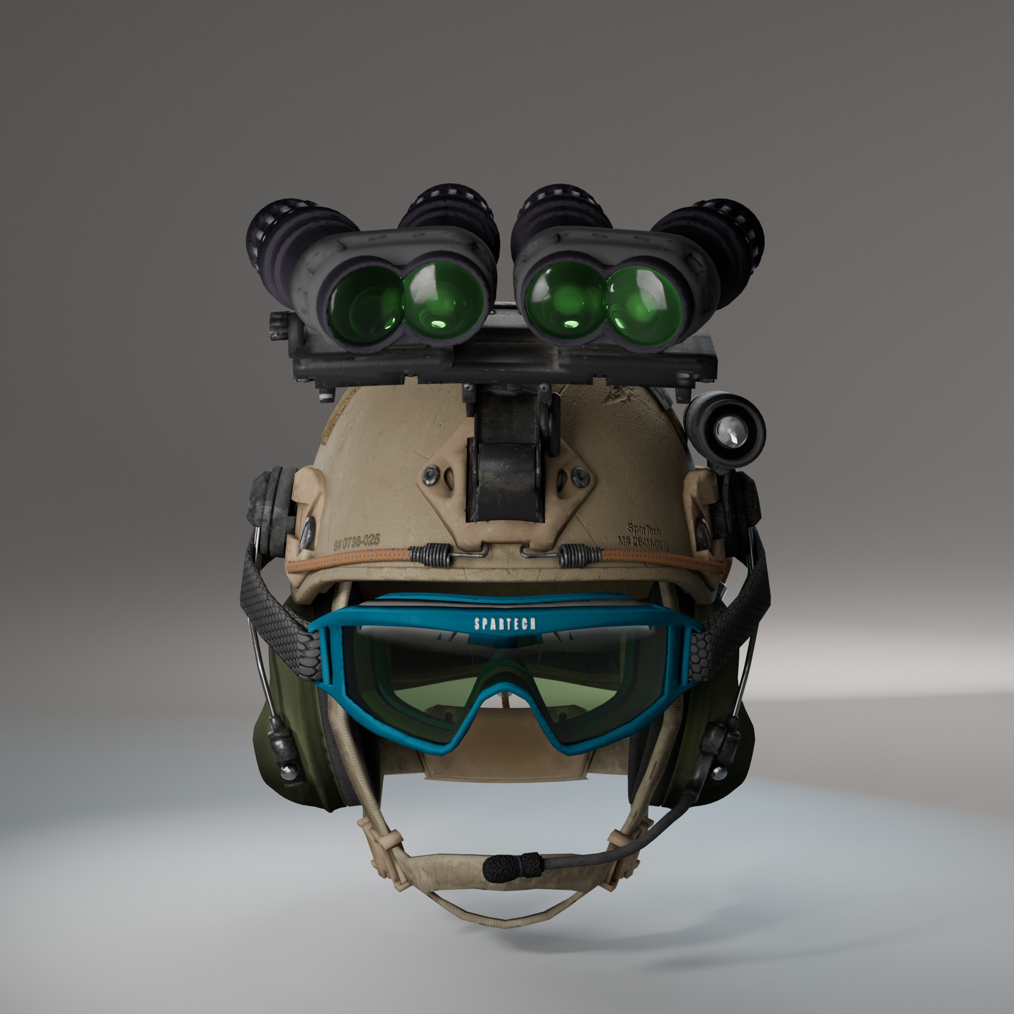 Tactical Military Helmet 3D Model Low-poly 3D model_2