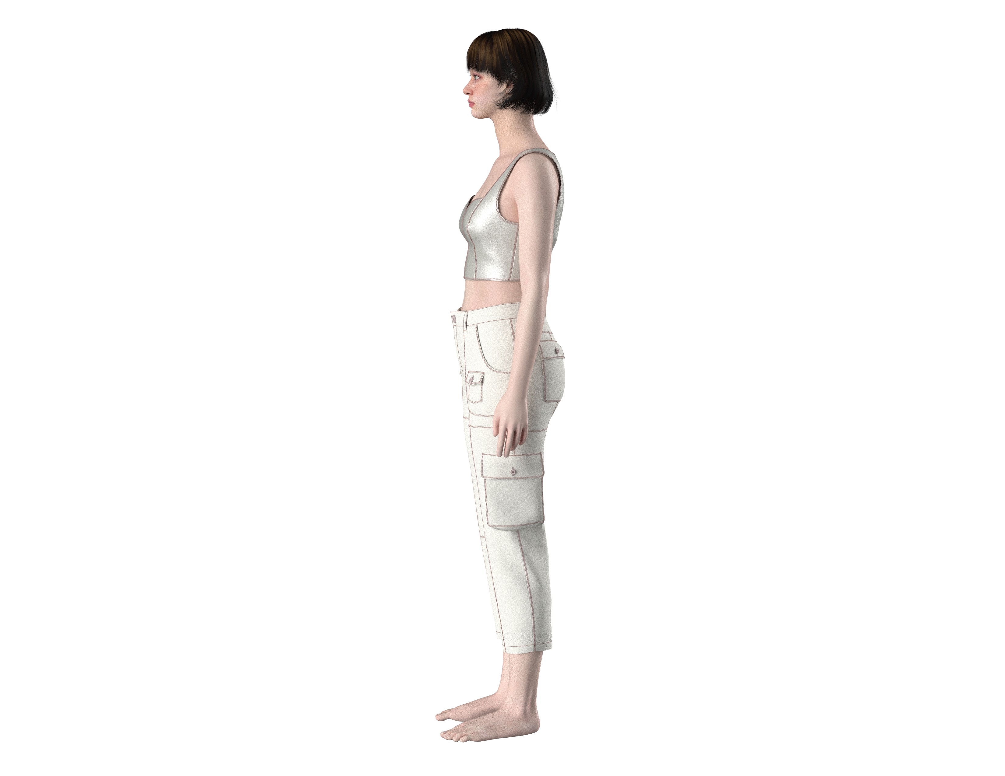78 capri pants for women 3D print model_3