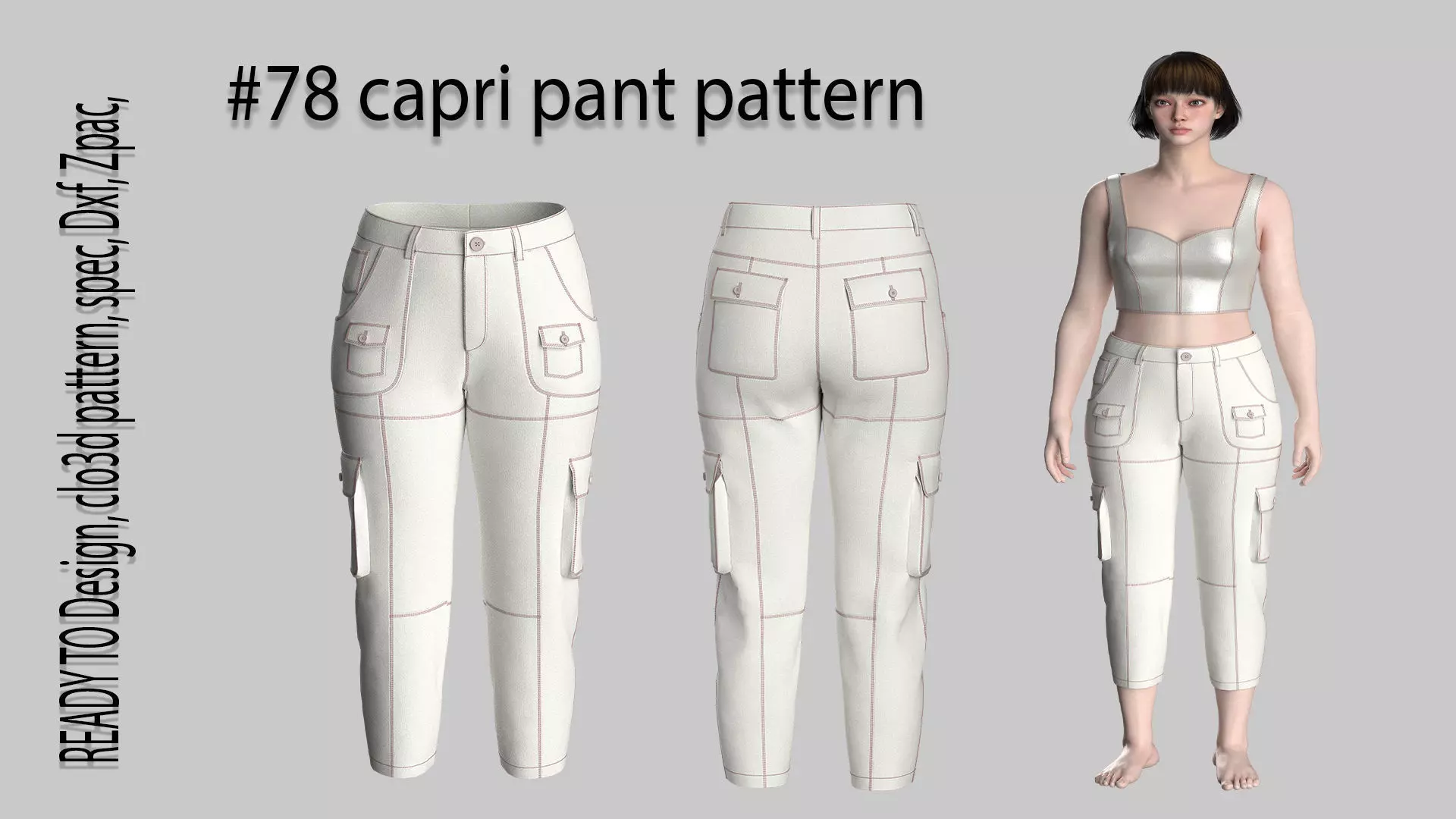 78 capri pants for women 3D print model_0