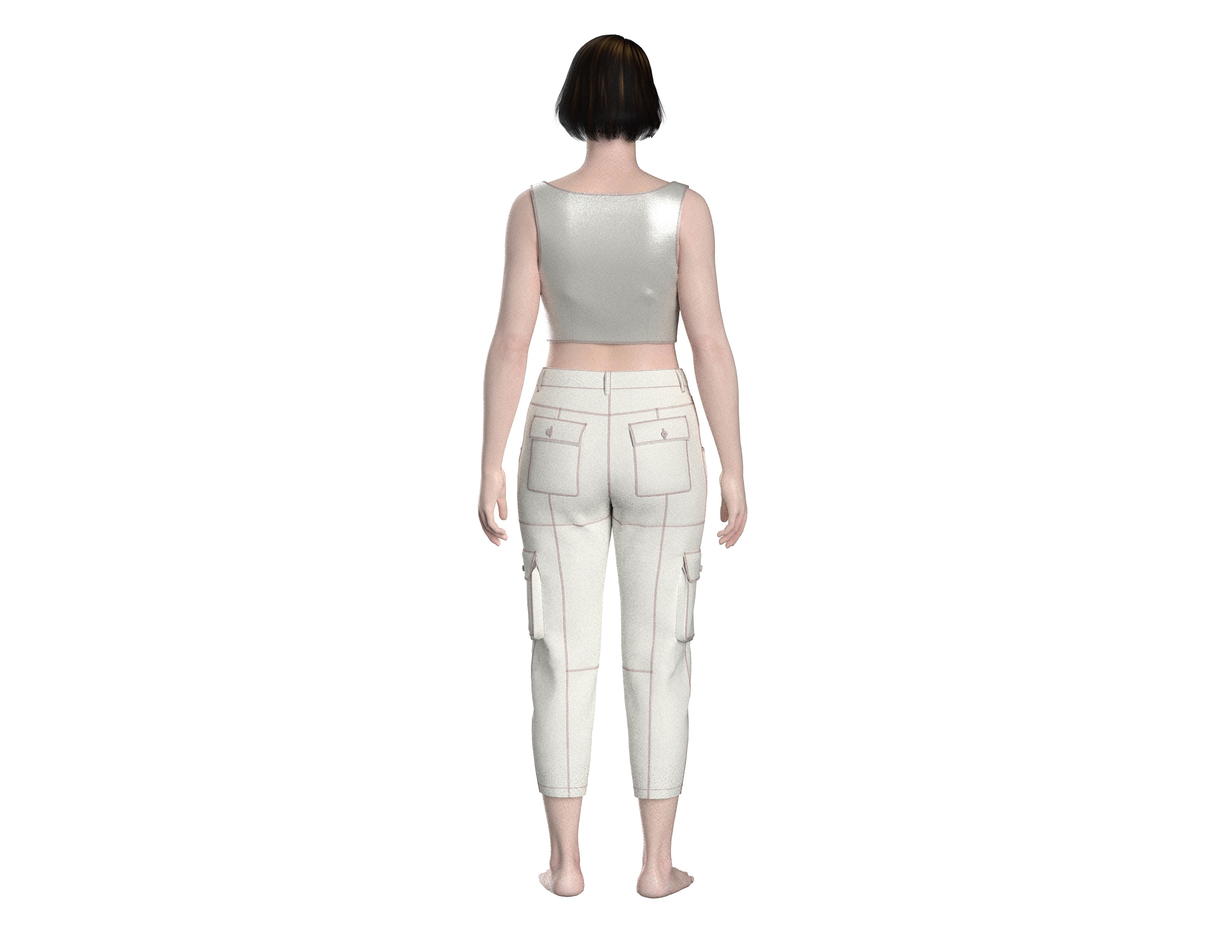 78 capri pants for women 3D print model_2