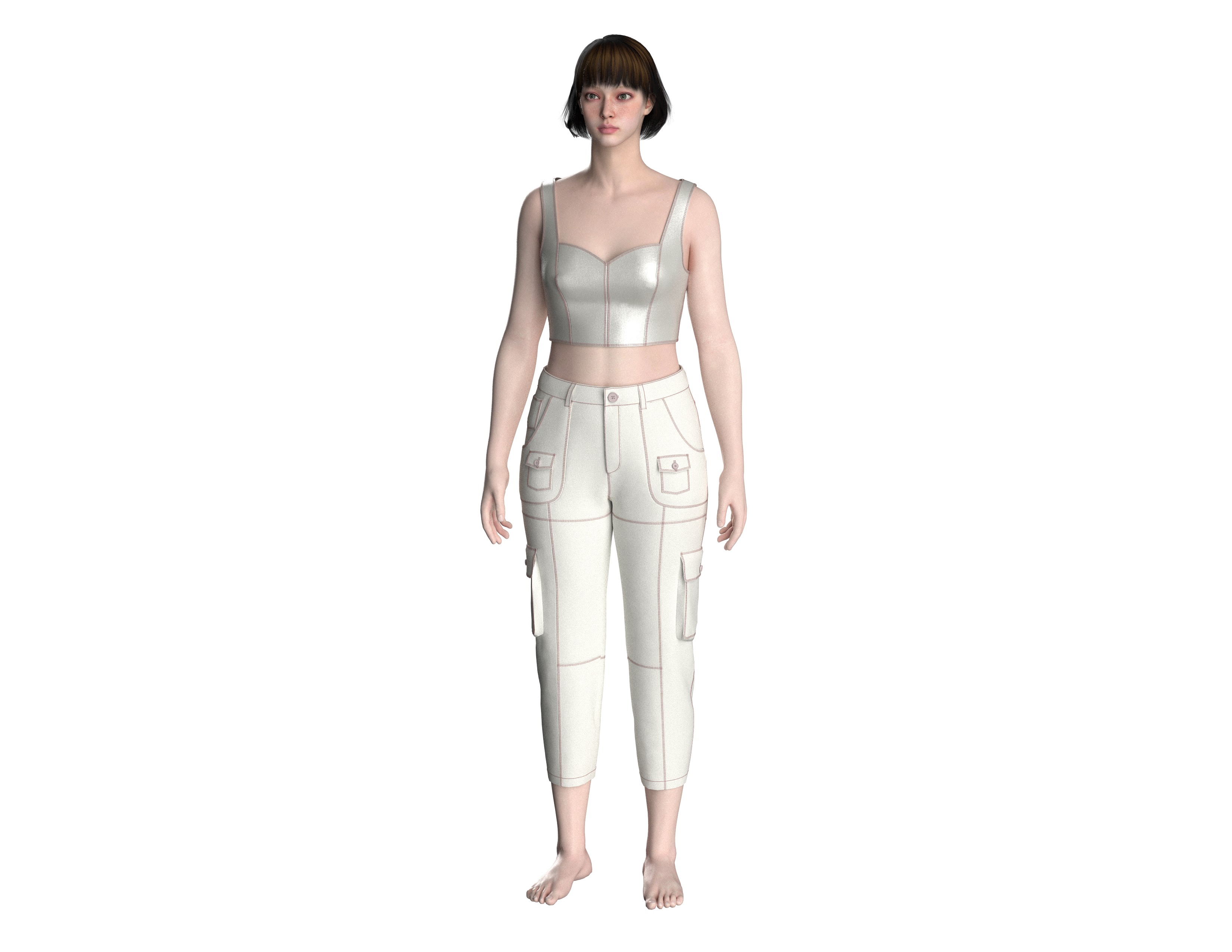 78 capri pants for women 3D print model_1
