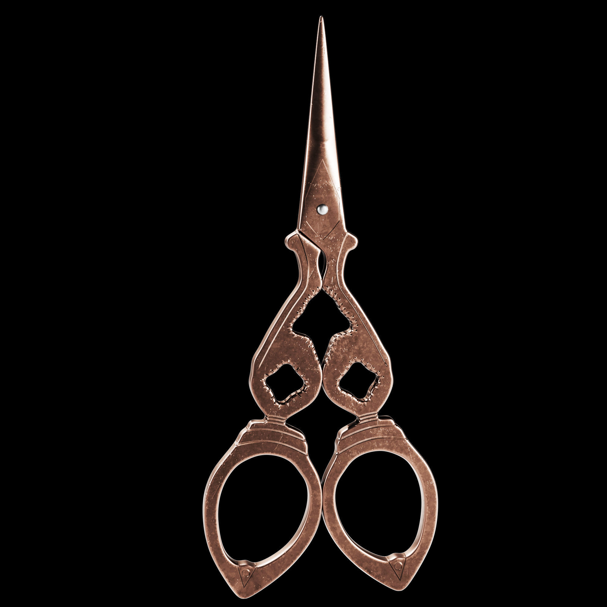 Vintage Scissors  Set of 5 3D model_3