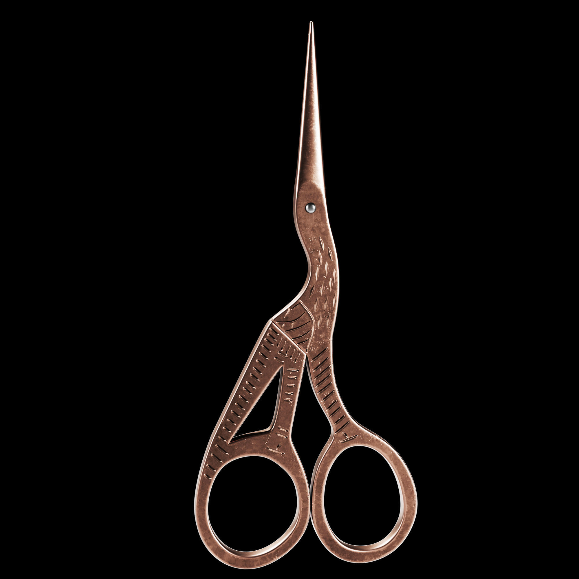 Vintage Scissors  Set of 5 3D model_2