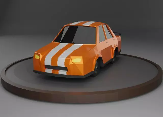 Lowpoly Sports Car Free low-poly 3D model
