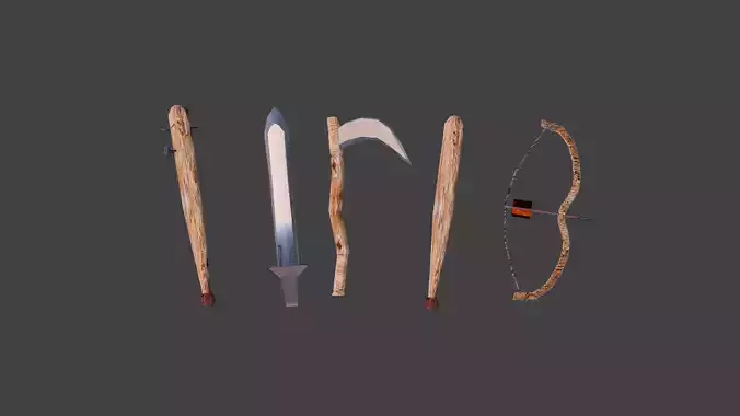 Lowpoly weapon assets pack