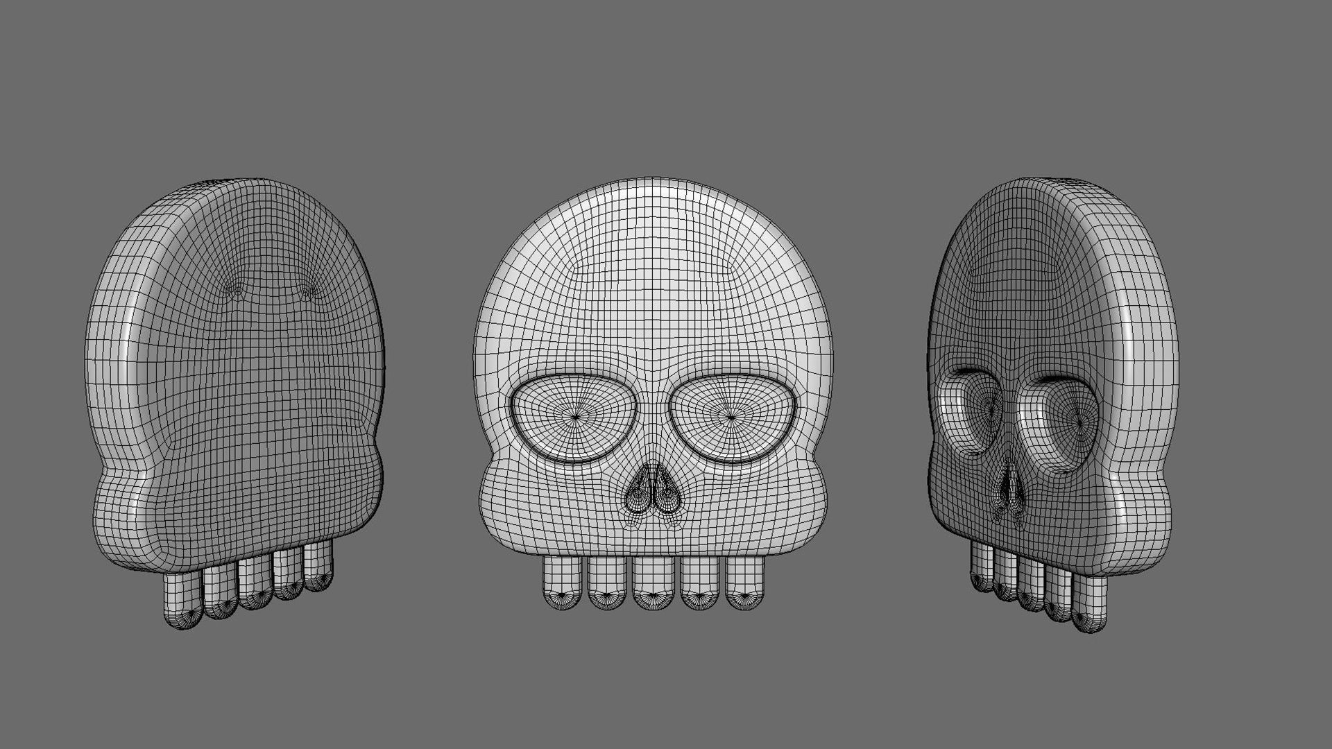 Prop117 Skull Emoji  Low-poly 3D model_8