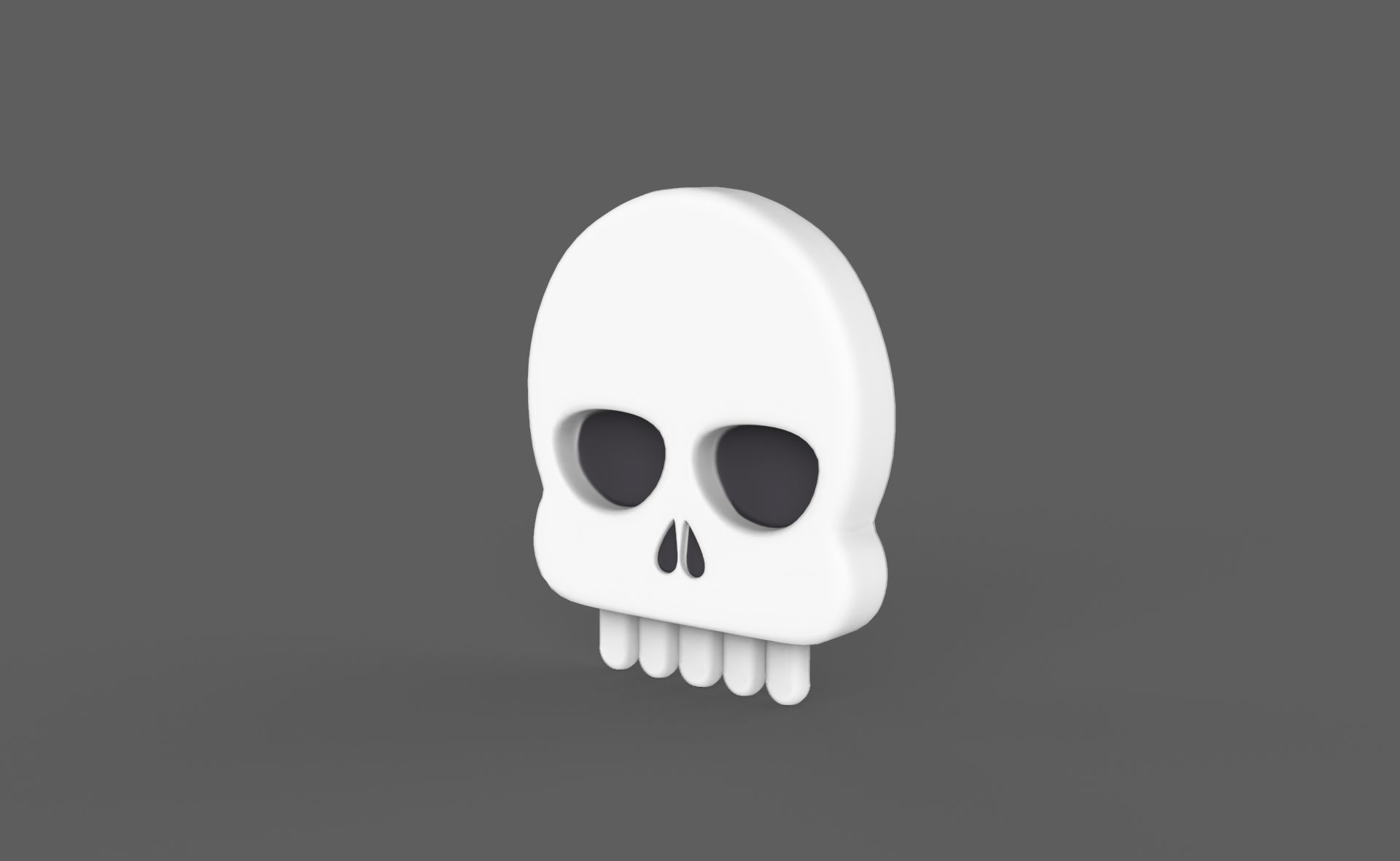 Prop117 Skull Emoji  Low-poly 3D model_1