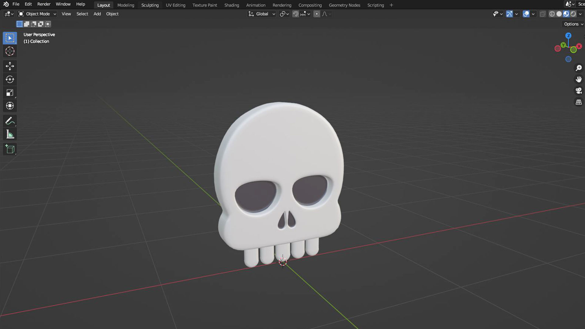 Prop117 Skull Emoji  Low-poly 3D model_7