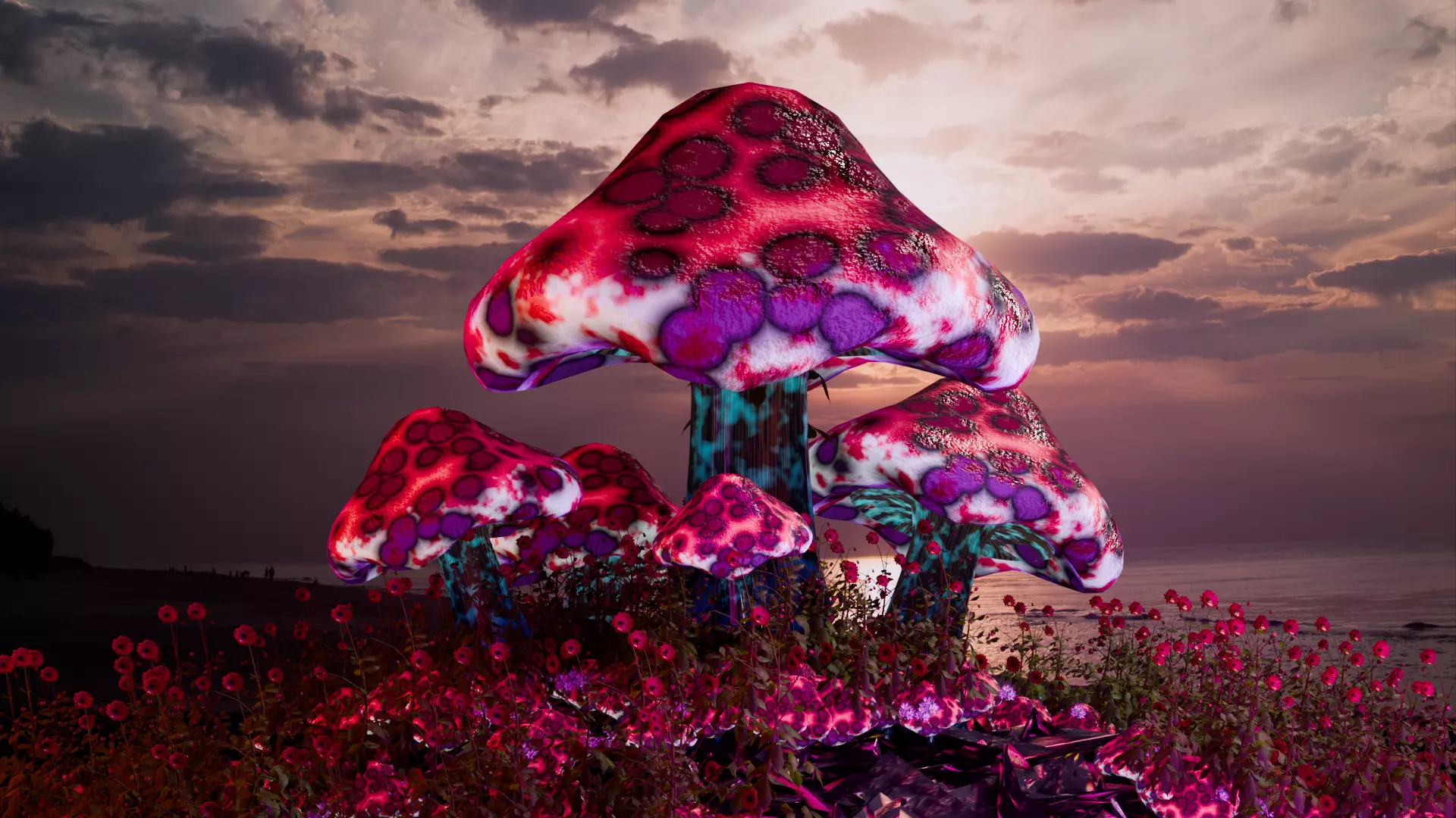 Magic mushroom 3D model_0