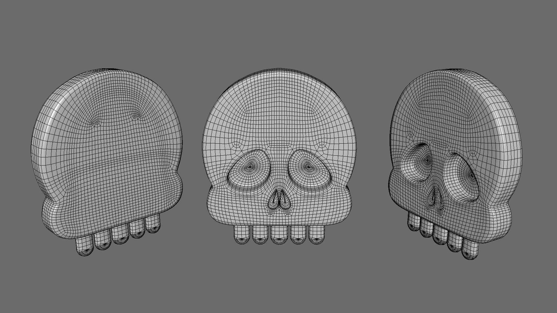 Prop118 Skull Emoji  Low-poly 3D model_8