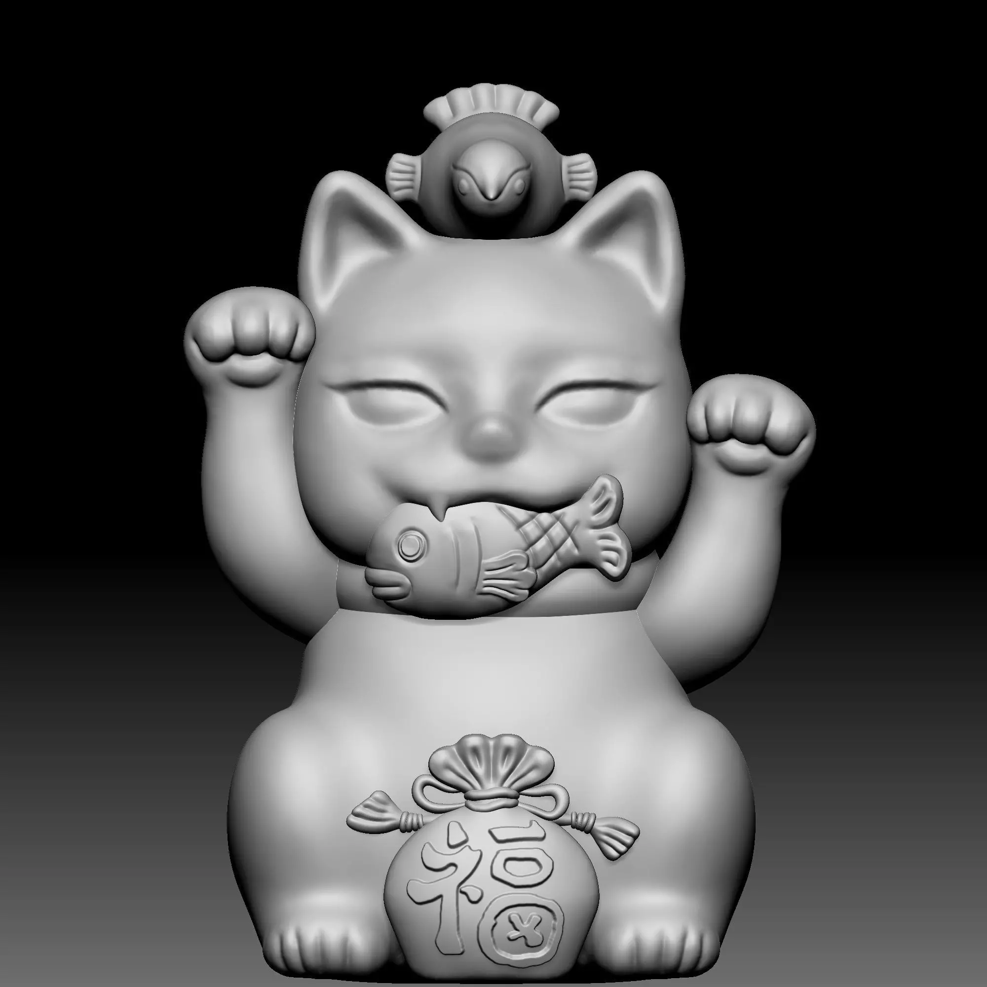 Cat statue 010 3D print model