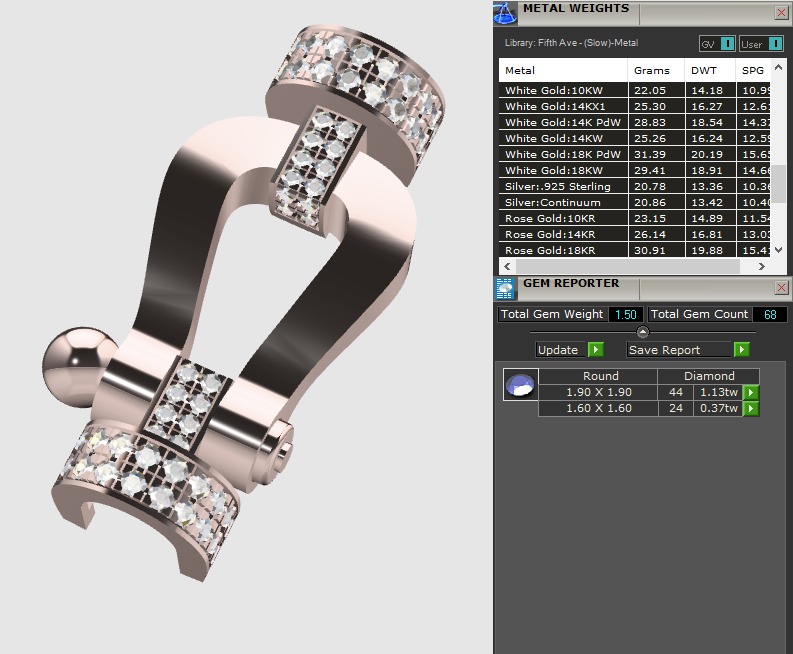 Force Extra Large XL Diamond bracelet 3D print model_7