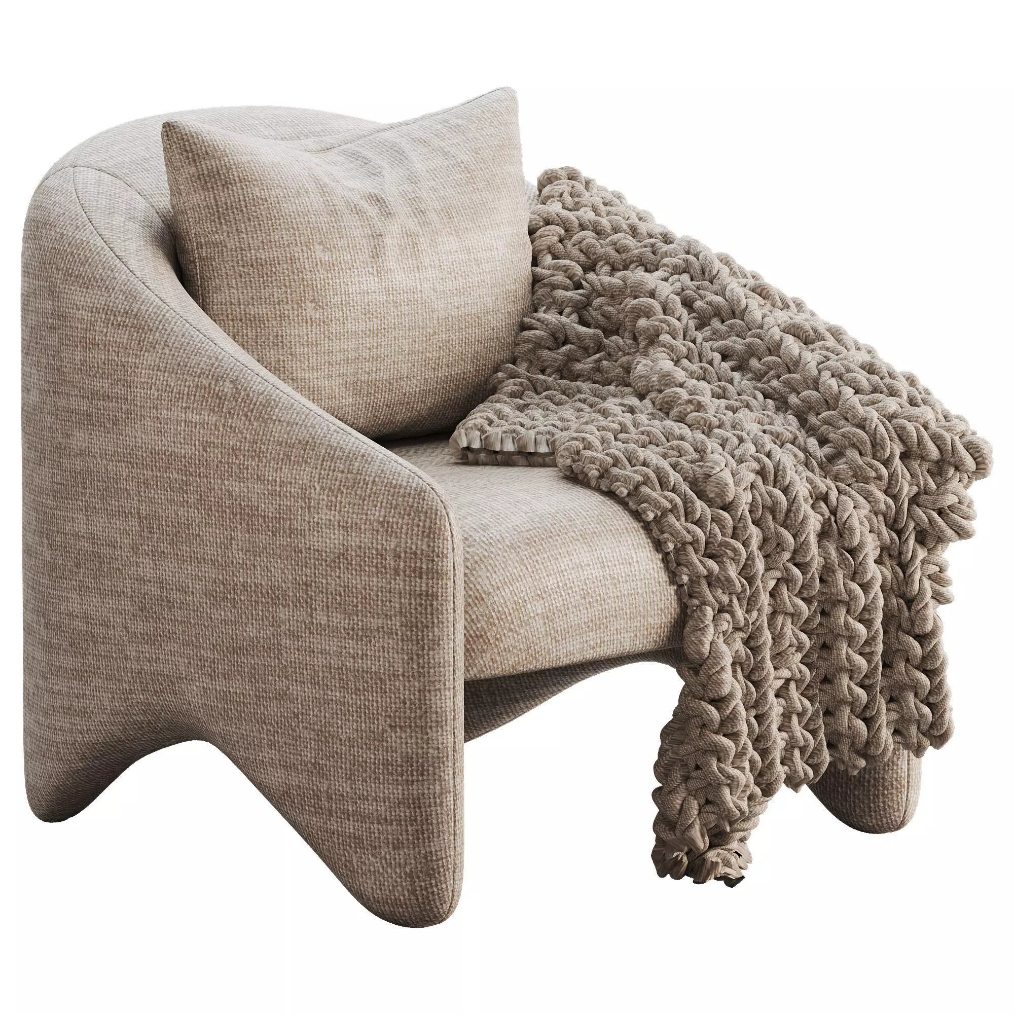 Modrest Halton Accent Chair Low-poly 3D model