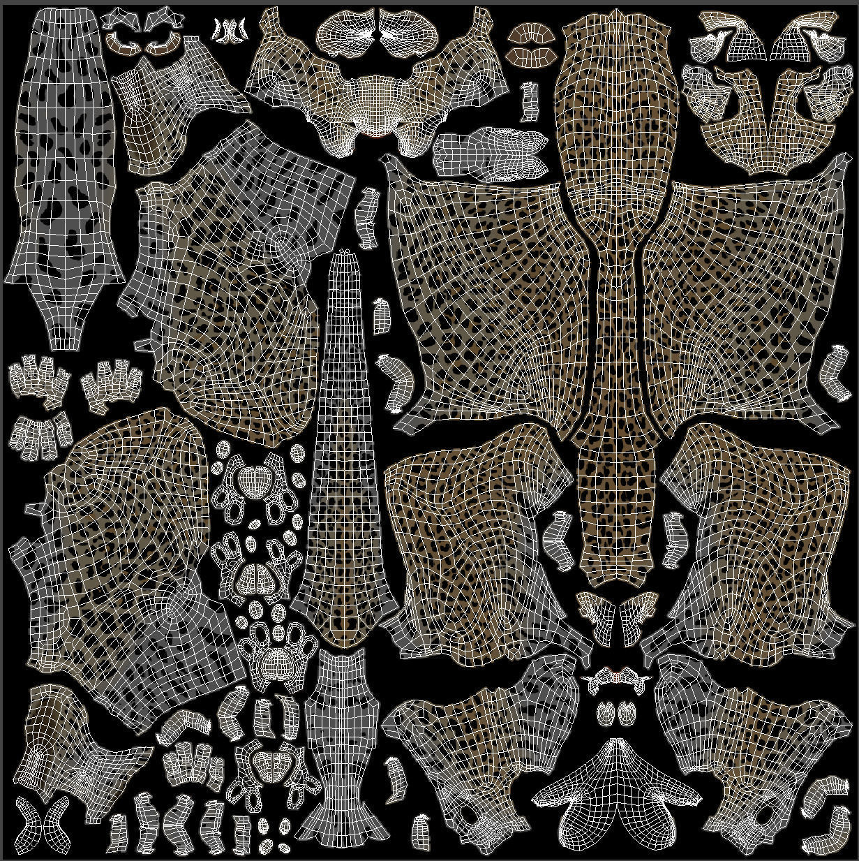 Leopard Low-poly 3D model_12