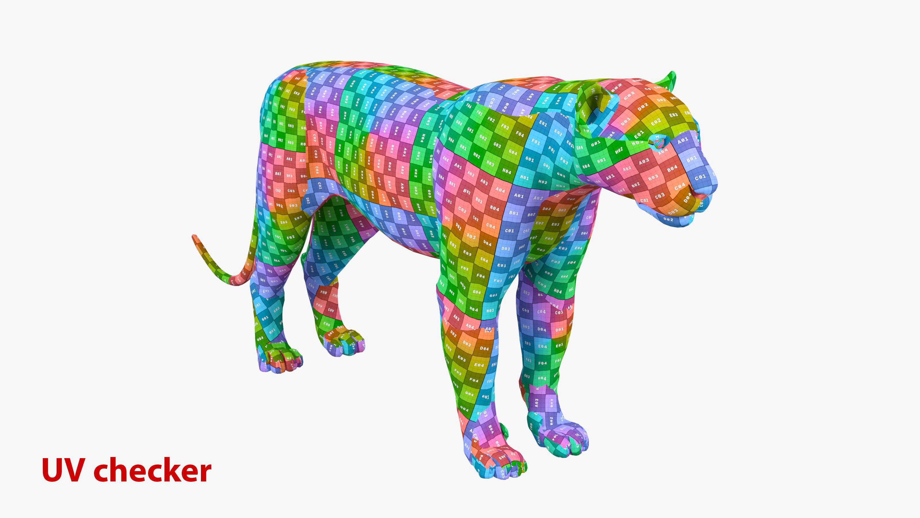 Leopard Low-poly 3D model_10