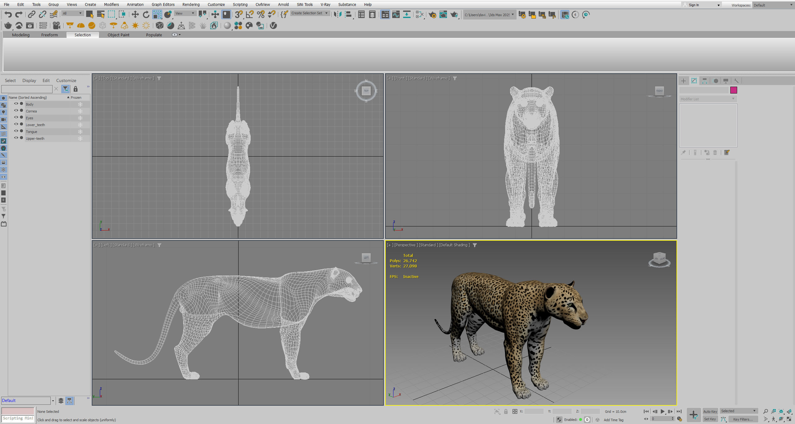 Leopard Low-poly 3D model_17