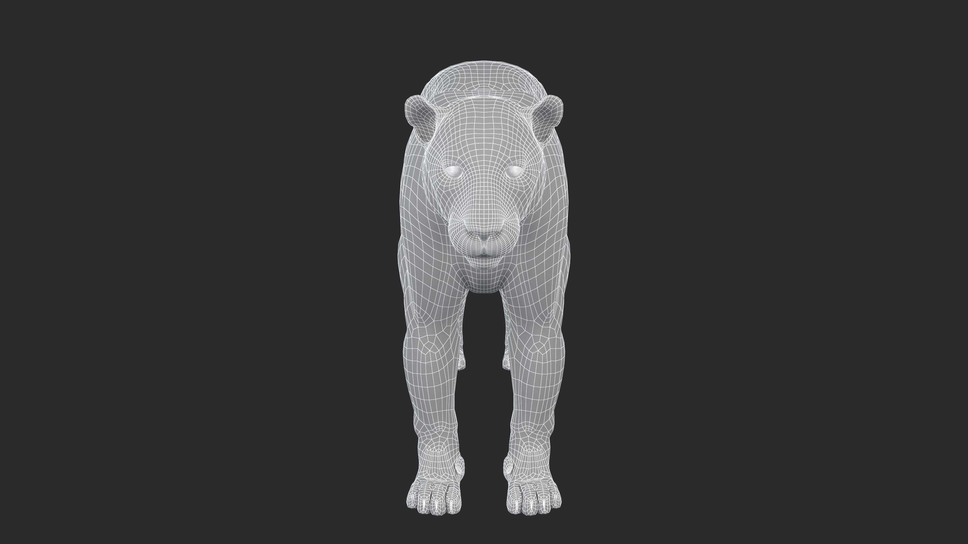 Leopard Low-poly 3D model_7