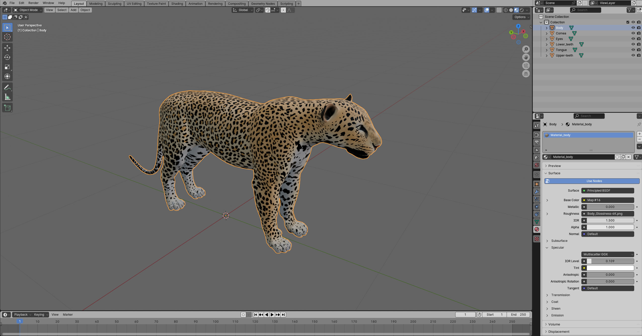 Leopard Low-poly 3D model_13